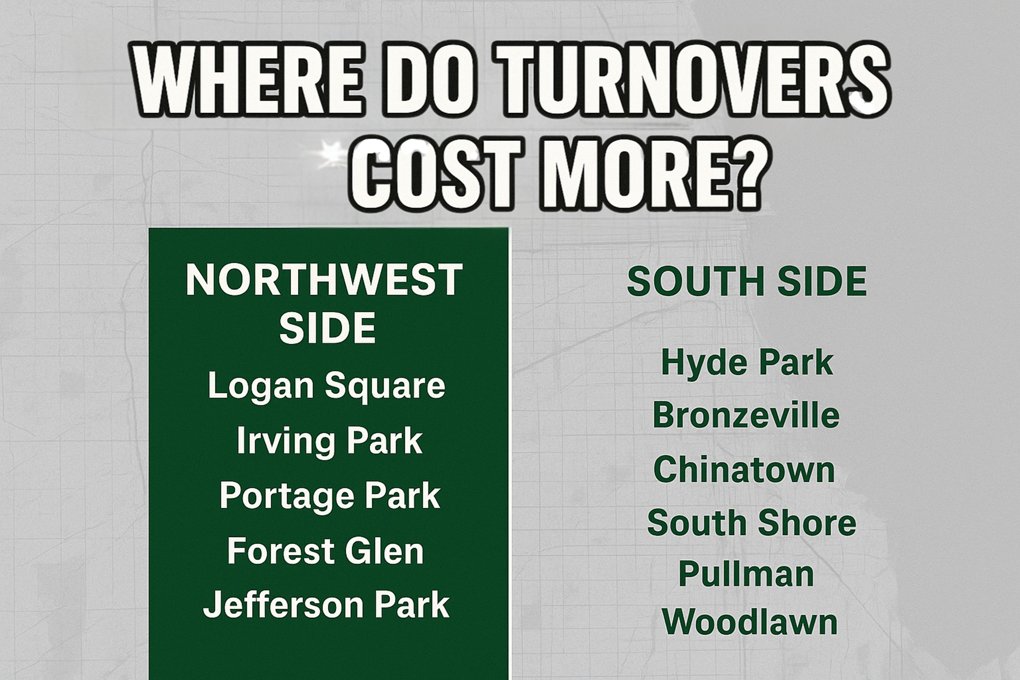 Do Northwest Side or South Side Chicago Turnovers Cost More